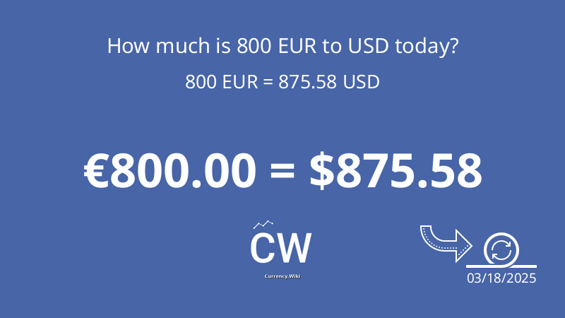 800 EUR to USD Today: Convert Euros to US Dollars Instantly | Currency.Wiki